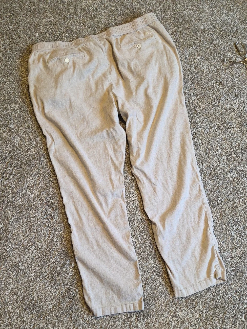 TOMMY BAHAMA Beach Coast Stretch Linen-Blend Pants - Stone Khaki